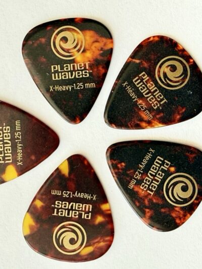 5-Pack Planet Waves Guitar Picks Tortoise Celluloid Extra Heavy X-Heavy 1.25mm