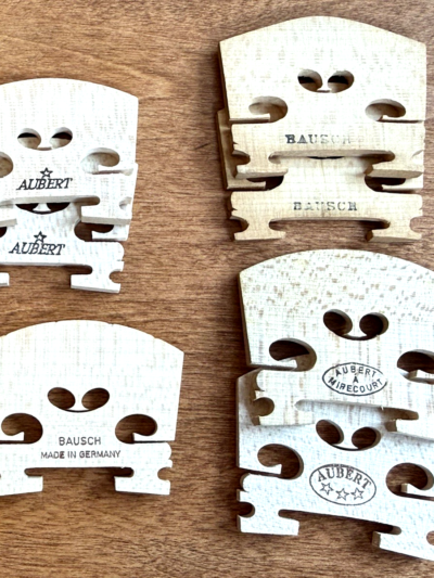 Mixed Lot of 7 Violin Bridges - Aubert and Bausch 4/4 3/4 and 1/2 Sizes