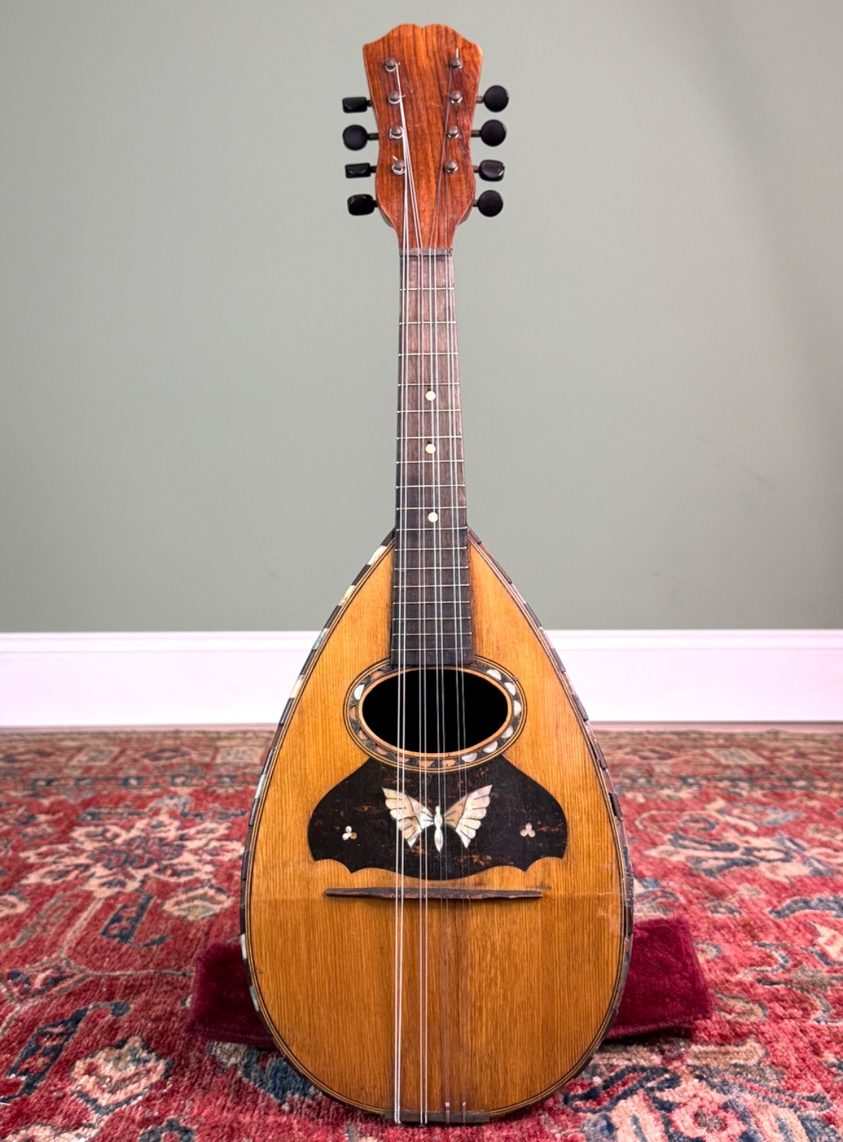 Vintage 1920s Kunishima Mandolin Made in Japan Inlaid Bowl Back